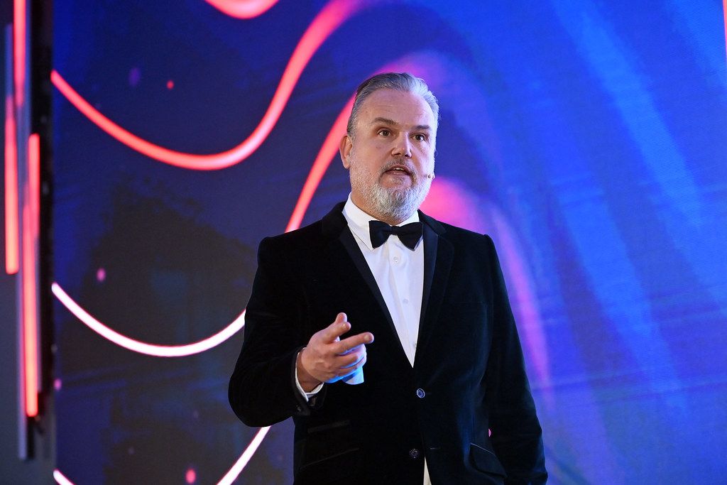 Ashworth's Managing Director, Brian Smithers delivering his opening speech.